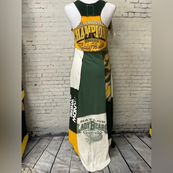 Styles Ever After Green Yellow Vintage Original Baylor NCAA Maxi Dress Size M - Picture 7 of 9